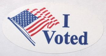 I Voted Sticker crop